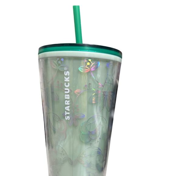 Starbucks 2022 Holiday Mint Winter Woodland Lace 24 Oz Tumbler - Picture 3 of 7
